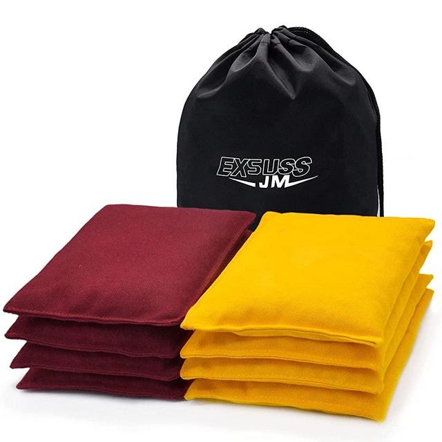 JMEXSUSS Weather Resistant Standard Cornhole Bags, Set of 8 Regulation Professional Corn Hole Bags for Tossing Game,Corn Hole Beans Bags with Tote Bag