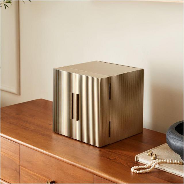 Ames Cube Jewelry Box, Champagne