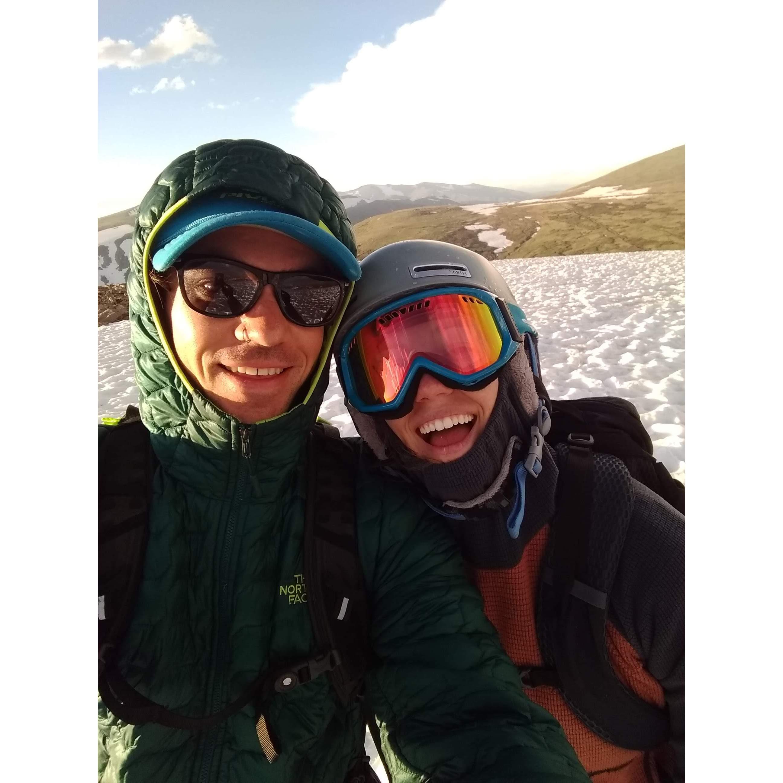 First time we skied together down Mt Epworth