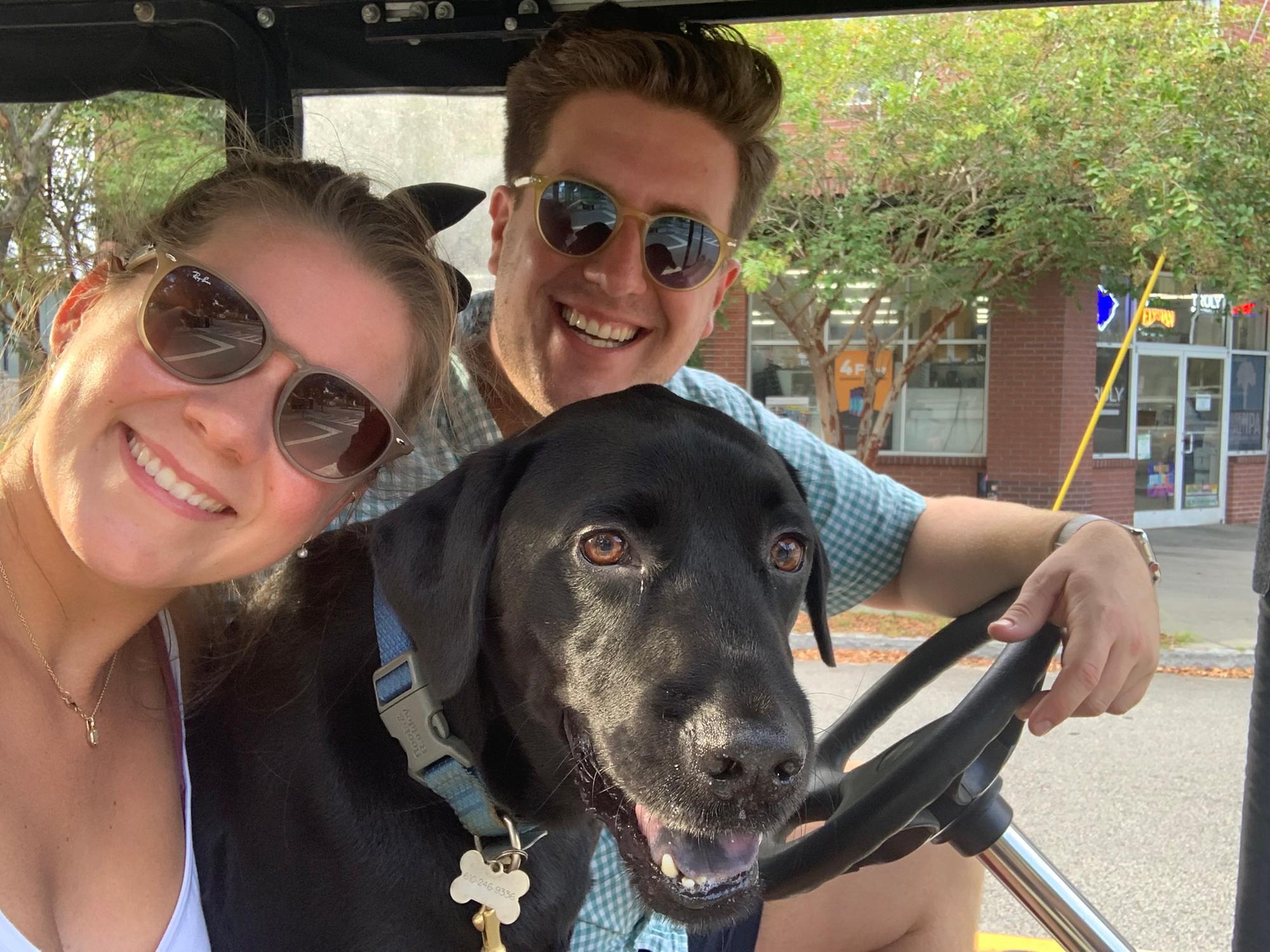 Ollie loves golf cart rides!