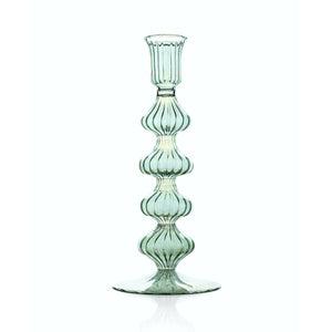Issy Granger Green Buto Glass Candlestick