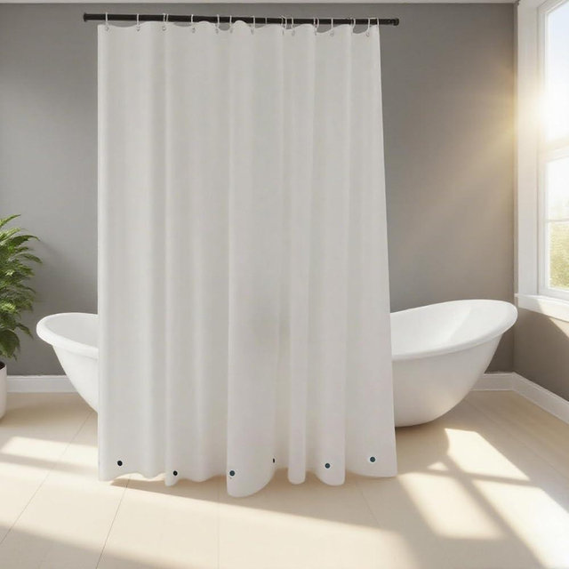 Frosted Shower Curtain Liner 72x90 Inches with 6 Magnets, PVEA Plastic Waterproof Extra Long Shower Liner 90 Inch Length for Bathroom, Translucent for Privacy,12 Rustproof Grommets