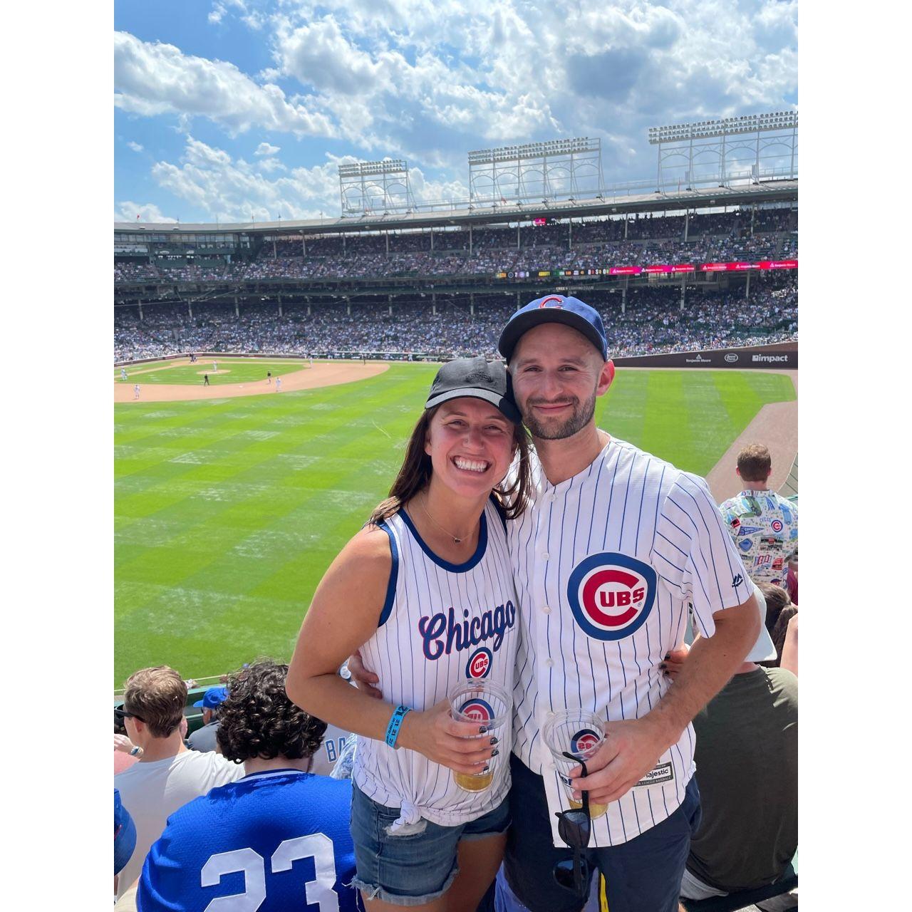 Her first (of many) Cubs games at historic Wrigley Field