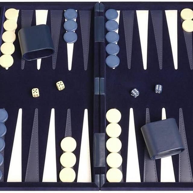 18" Deluxe Middleton Games Backgammon Set - Blue Velour