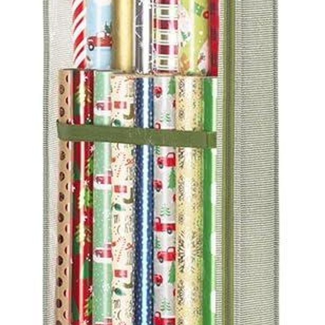 Whitmor Christmas & Holiday Gift Wrap Organizer - Holds 30 inch & 40 inch rolls - Stripe