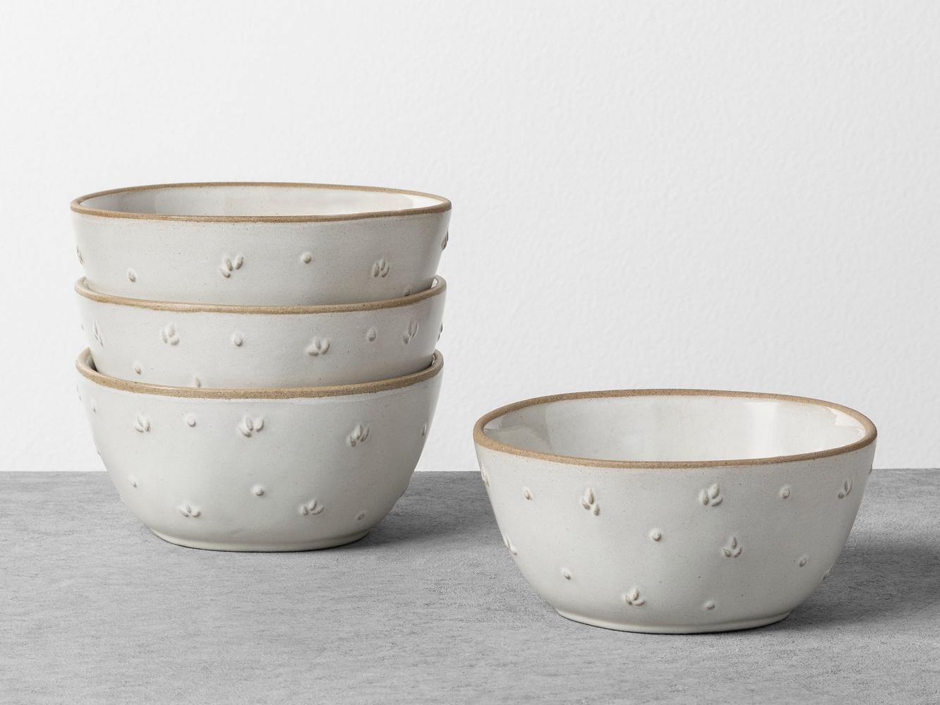 Textured Floral Mini Bowl Sour Cream - Hearth & Hand™ with Magnolia