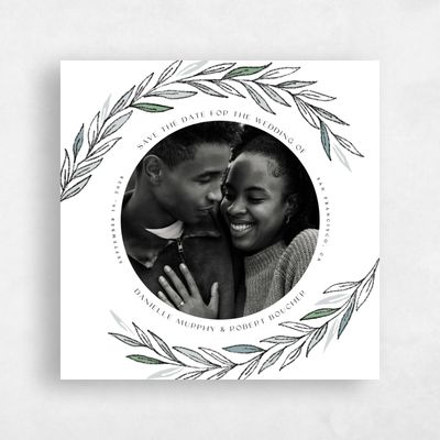 White Simple Wedding Save the Date - Bruges Photo