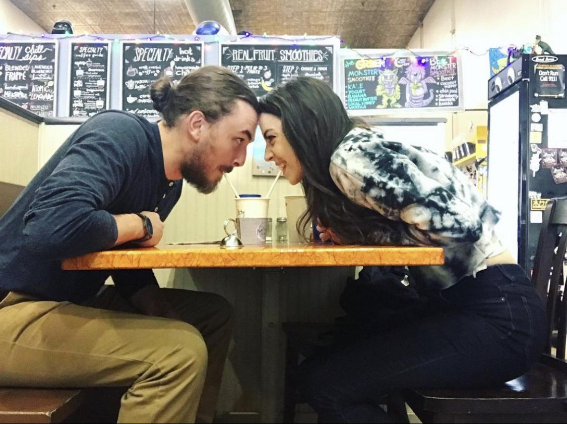 Coffee shop date in Augusta, Georgia during one of our 24 hour micro adventures.