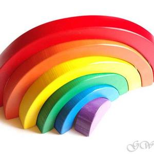 Wooden Toy Rainbow. Stacking toy, Waldorf Toddler Toy, Rainbow Stacker