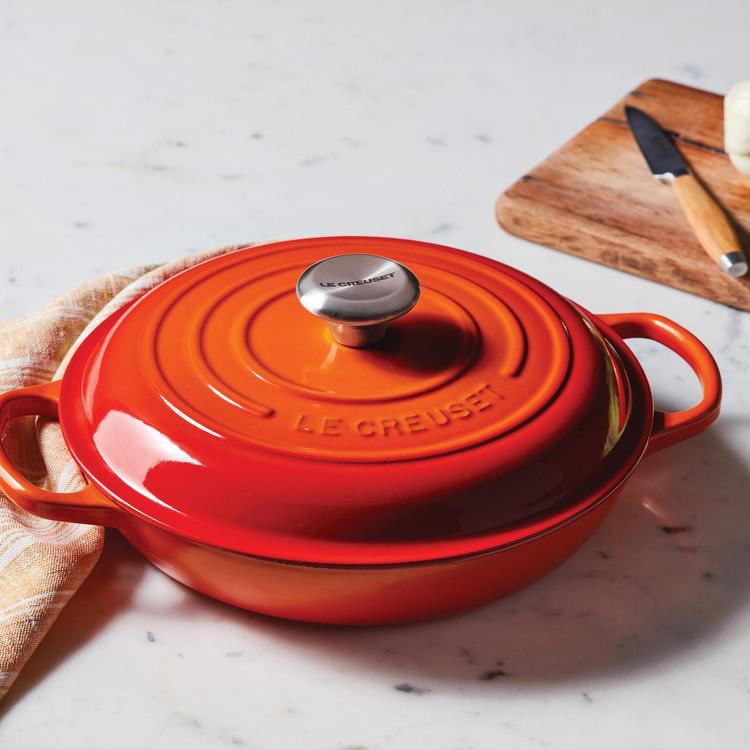 Le Creuset Enameled Cast Iron Signature Braiser, 3.5 qt, Caribbean