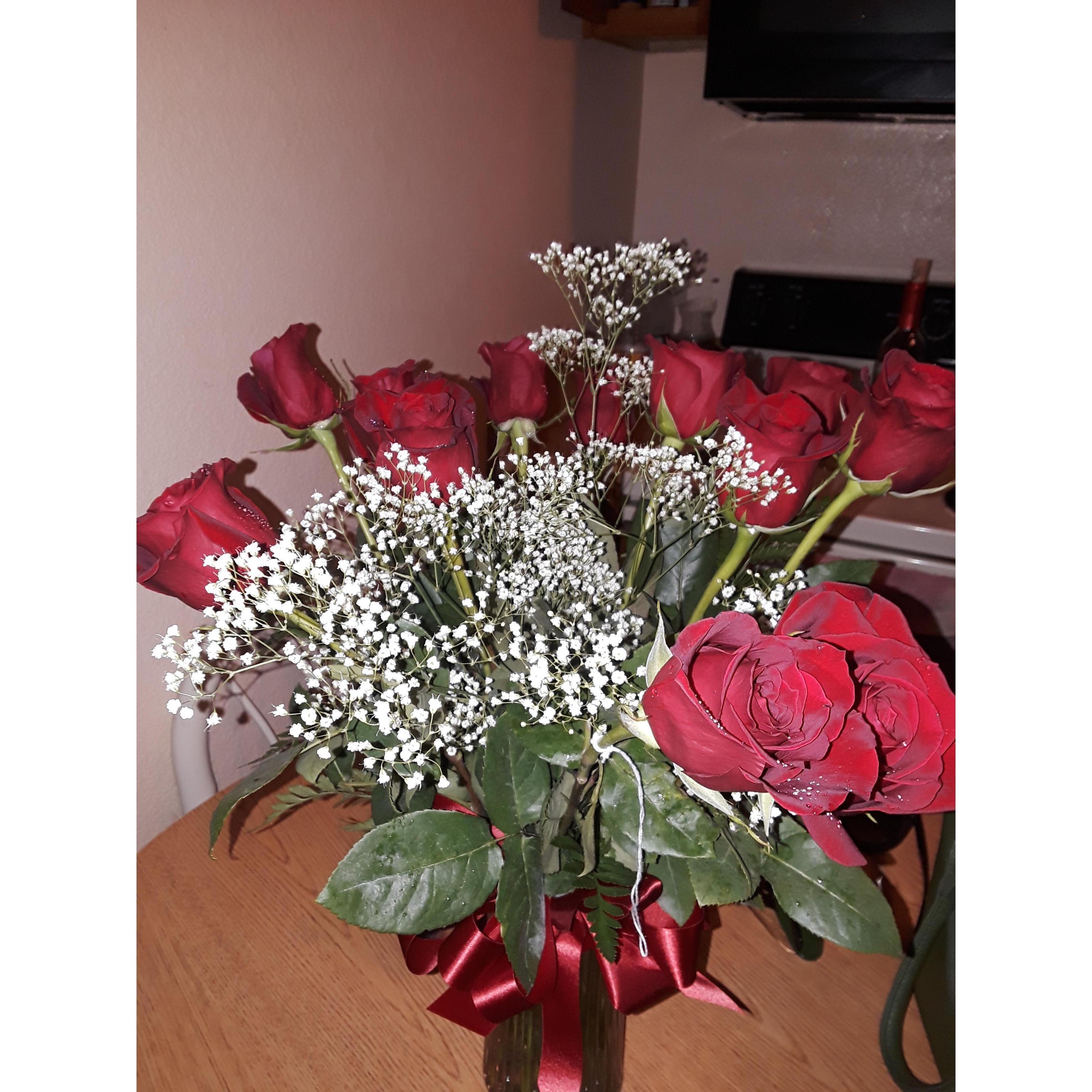 My first dozen flowers from him