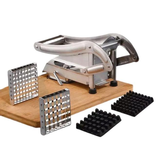 YARRD French Fry Cutter Stainless Steel Commercial Grade Vegetable and Potato Cutter with No Slip Suction Cup Base Fries Potato Cutter Potato Food Dicer Professional Potato Slicer Potato Tool