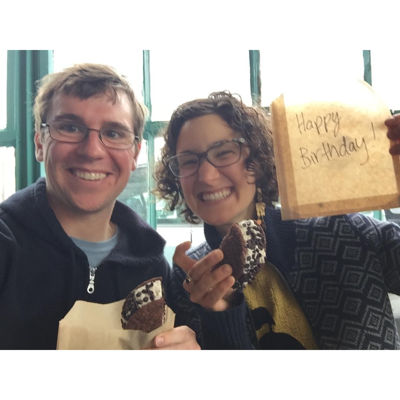You're never too old for ice cream sandwiches on your birthday.