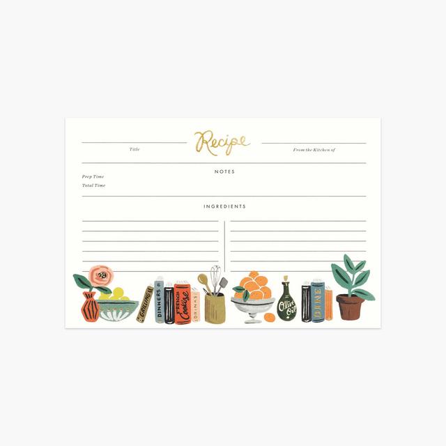 Kitchen Shelf Recipe Cards