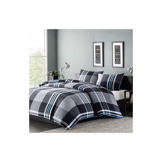 3pc Full/Queen Nathan Duvet Cover Mini Set Gray