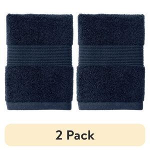 (2 pack) Better Homes & Gardens Signature Soft Solid Washcloth, Blue Admiral