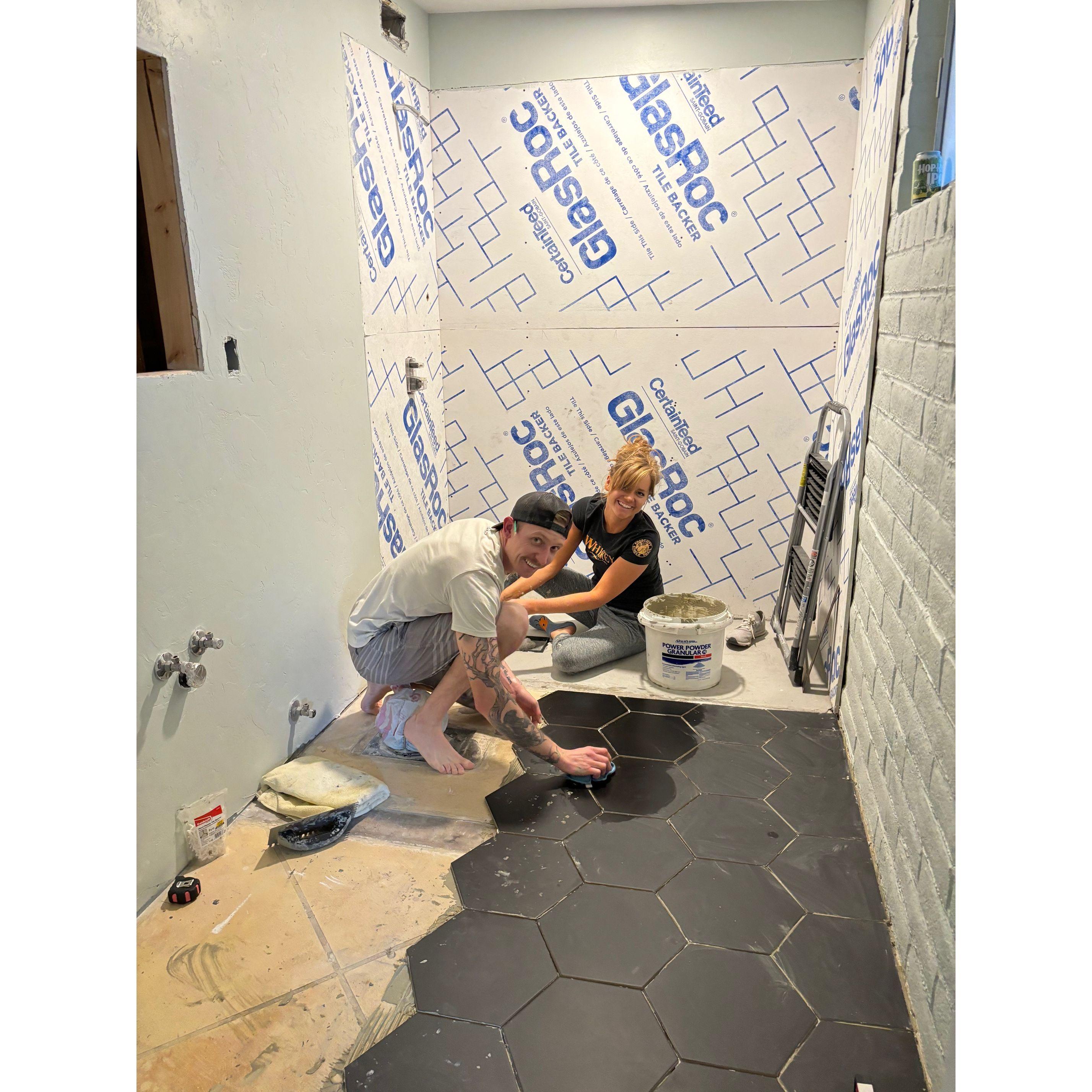 After dating for 4 months, this seemed like the right time to do a major renovation together.