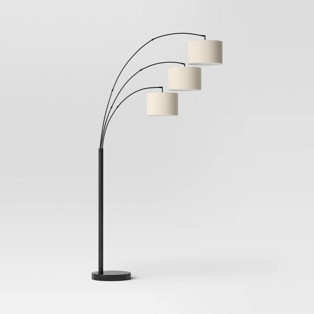 Avenal 3-Head Shaded Arc Floor Lamp Black - Threshold™