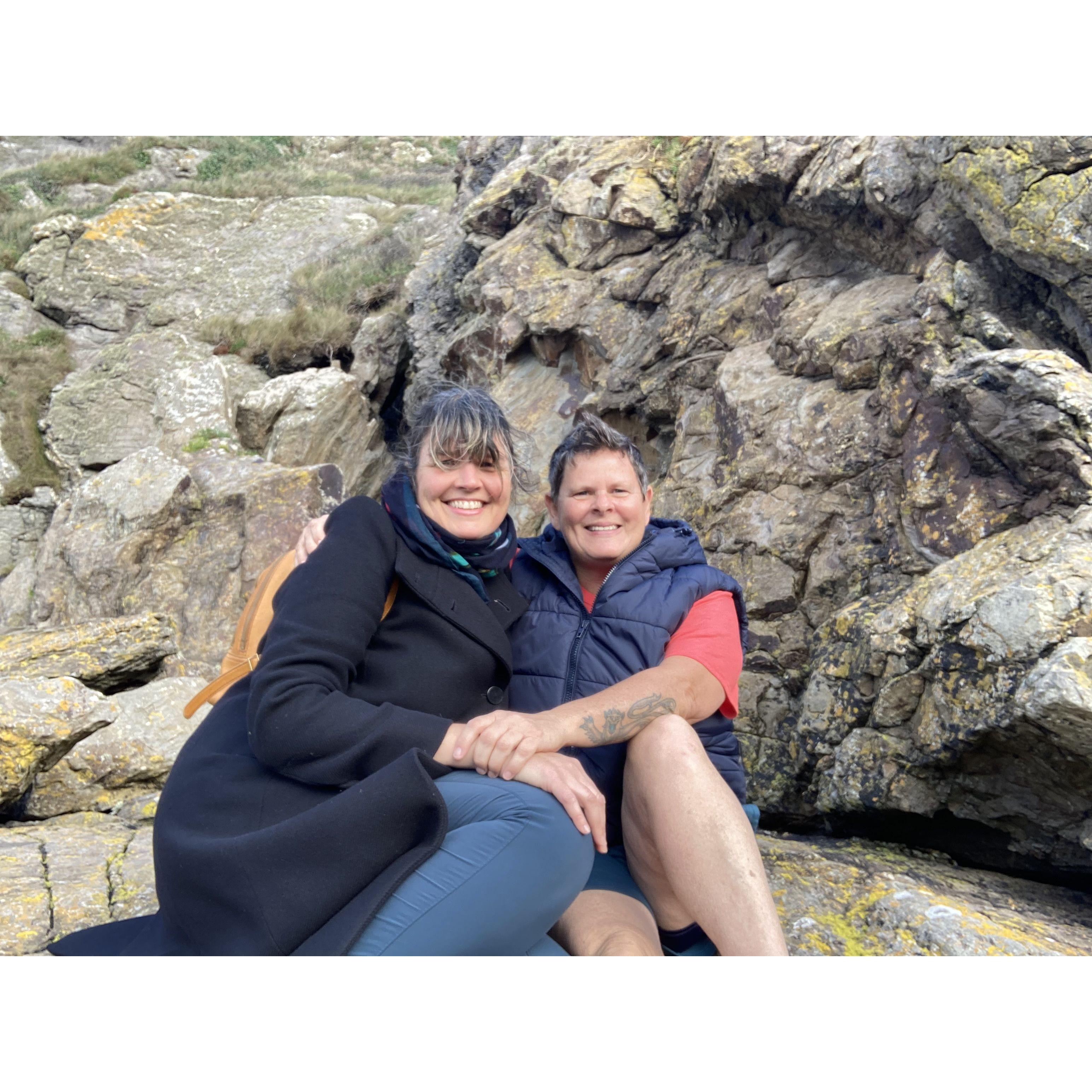 Sitting on the Stovell Rock in Wales