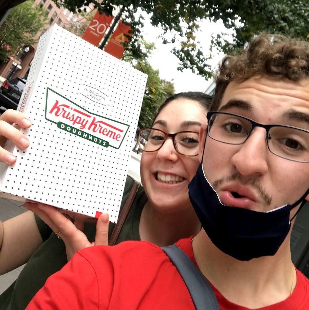 🍩 and Noam attempting a mustache