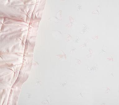 Monique Lhuillier Ethereal Butterfly Sateen Fitted Crib Sheet