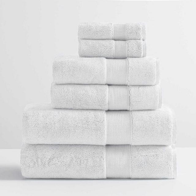 PB Classic Organic Bath, Hand, & Washcloth Towels, Set of 6, White