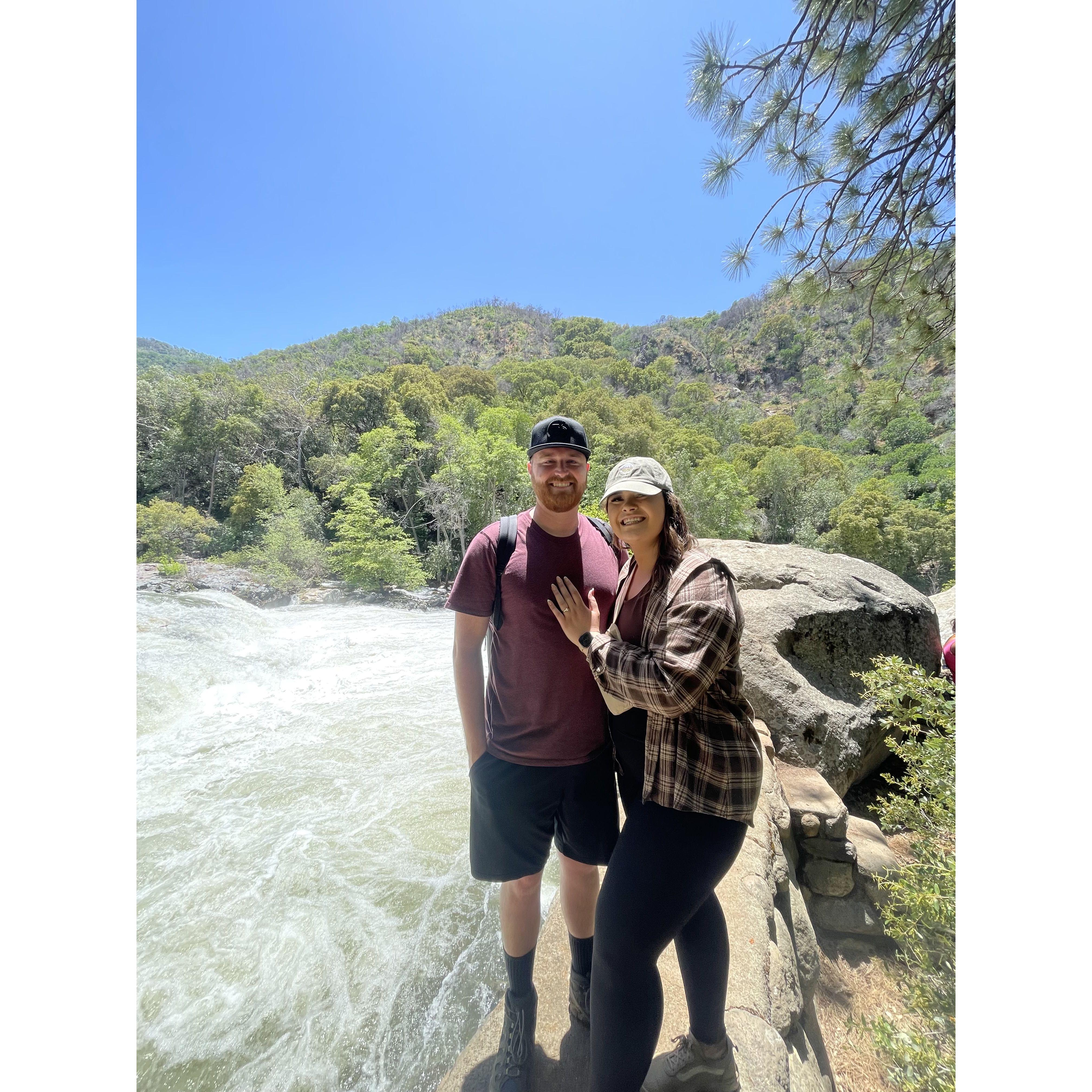 Right after Kyle proposed in Sequoia National Park.