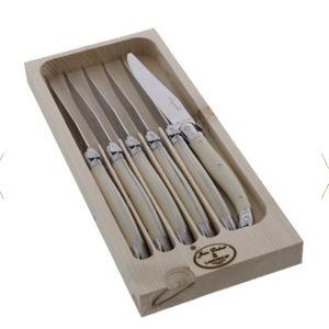 Steak Knives Sharpened, Set of 6 - Ivory