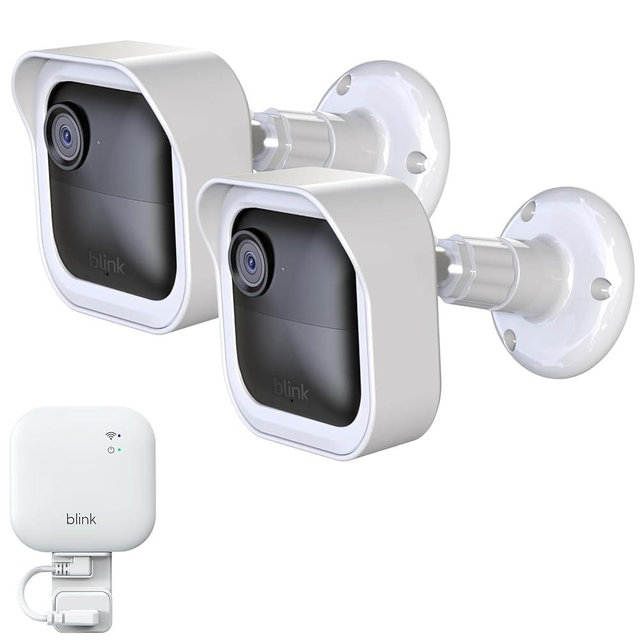Blink Outdoor 4th Gen Camera Mount, 2Pack Weatherproof Housing and 360 Degrees Adjustable Bracket with Sync Module Mount for Blink Outdoor Camera System (White, Cameras not Included)