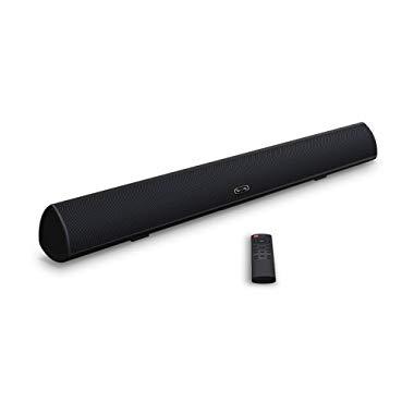 Soundbar, MEGACRA TV Sound Bar with Dual Bass Ports Wired and Wireless Bluetooth 5.0 Home Theater System (28 Inch, Enhanced Bass Technology, 3-Inch Drivers, Bass Adjustable, Wall Mountable, Dsp)