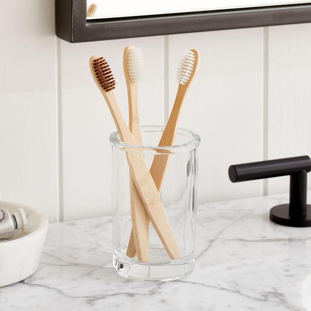 Apothecary Glass Bath Accessories, Clear, Toothbrush Holder