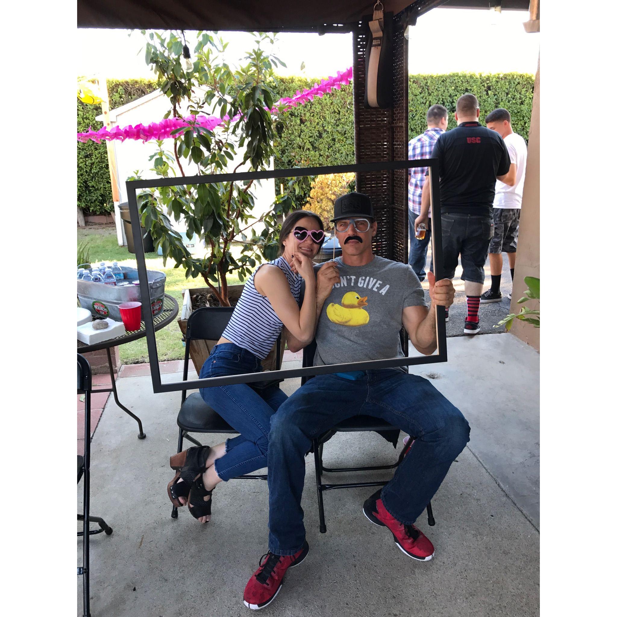 The first picture we ever took together, at Miguel's house