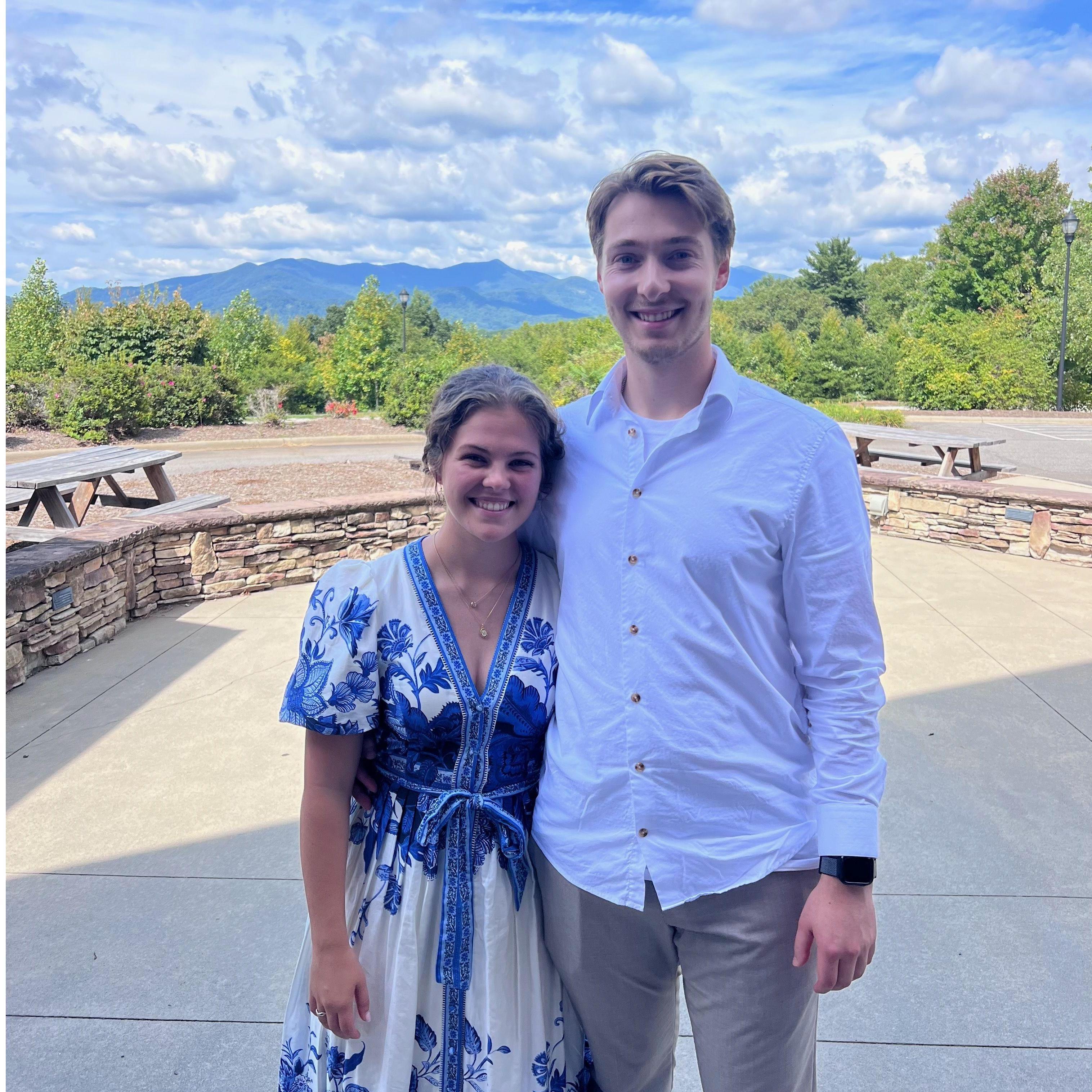Here we are at the wedding venue, where we will be dancing! So sweet. We can't wait to meet you here :)