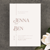 Hartington Portrait | Light Oatmeal | Zola Wedding Invitations
