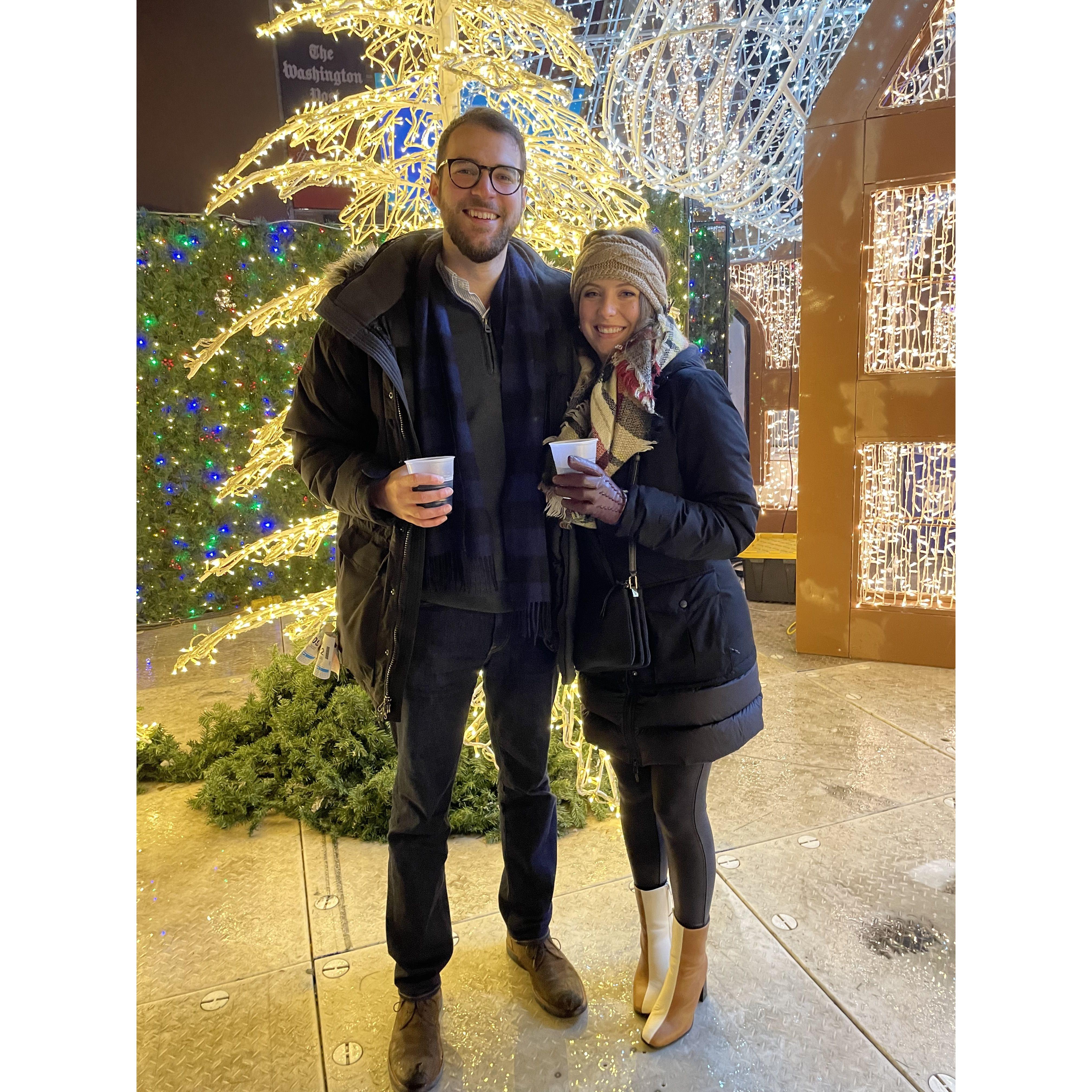 Reuben gifted Amy with the light show at Nats Park for the holidays