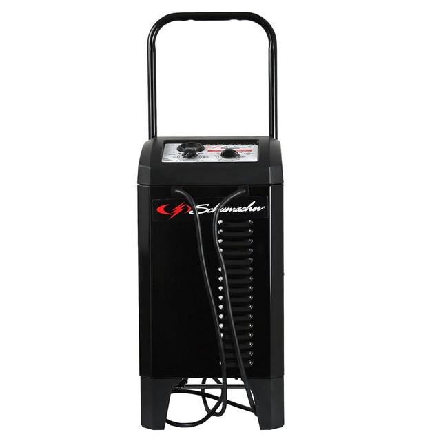 Schumacher Electric Wheeled Battery Charger and Engine Starter, SC1446, 2-in-1, Manual Timer-Controlled, 200 Cranking Amps, 6 Volt, 12 Volt, For Car, SUV, Truck, and Marine Batteries