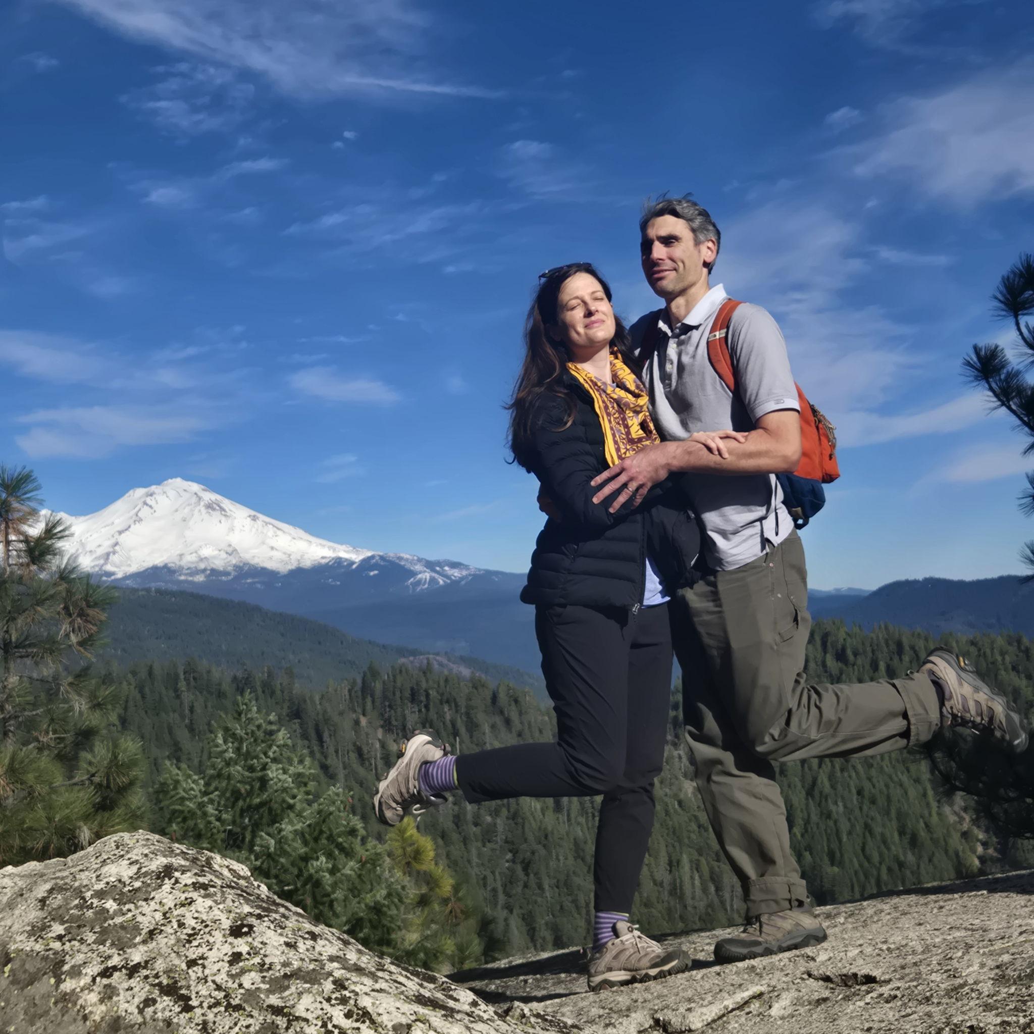Posing at Castle Crags State Park overlooking Mt Shasta (photo credits Rory Winn)
