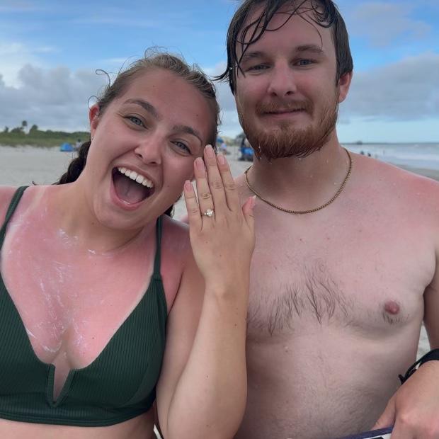 Engaged on the beach in Florida!!!