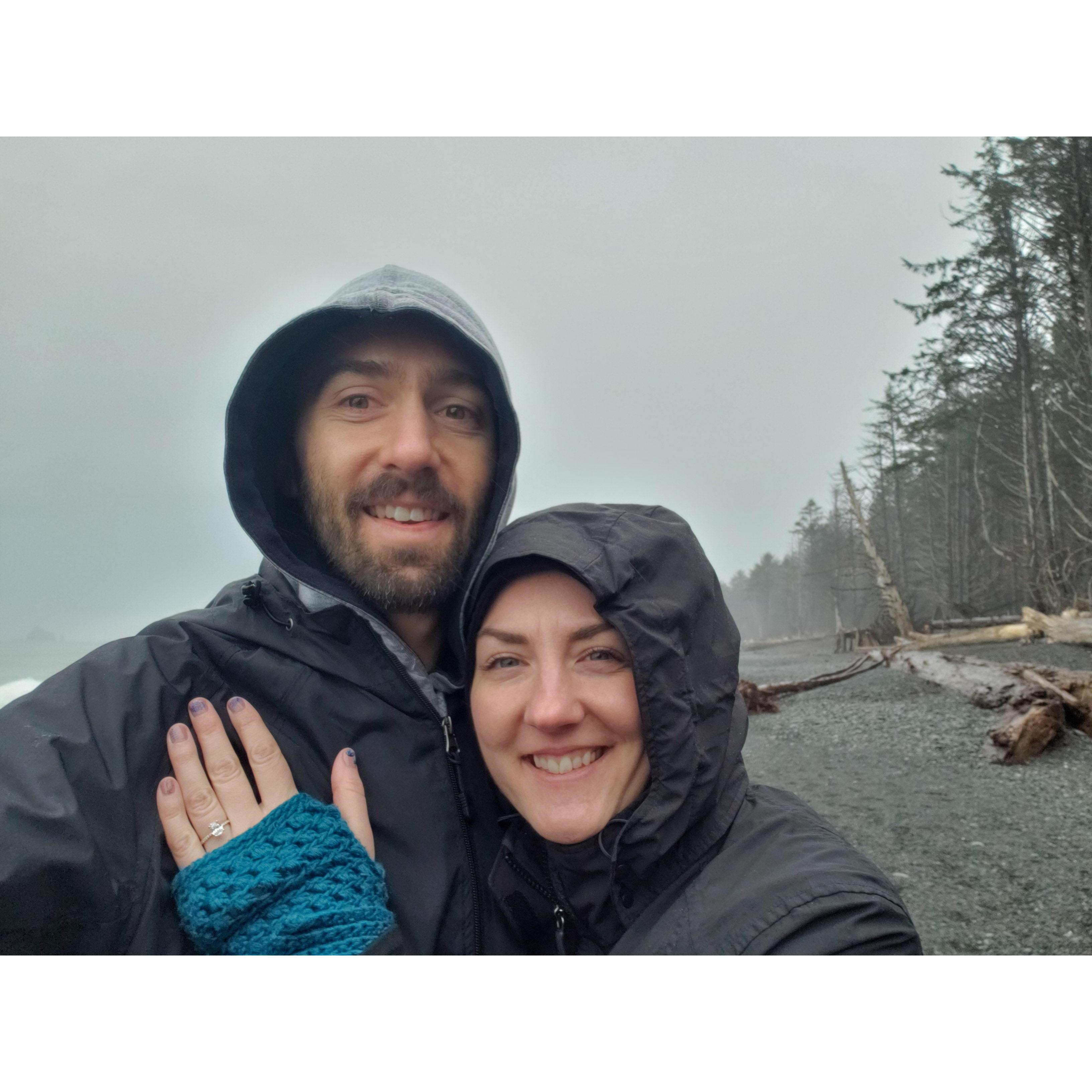 Engaged!  December 1, 2019 in La Push, WA