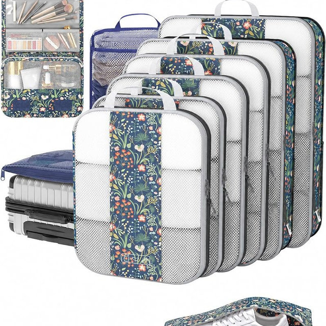 10 Set Compression Packing Cubes for Travel Essentials,Suitcase Organizer Bags