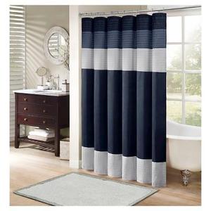 Salem Polyester Shower Curtain - Navy