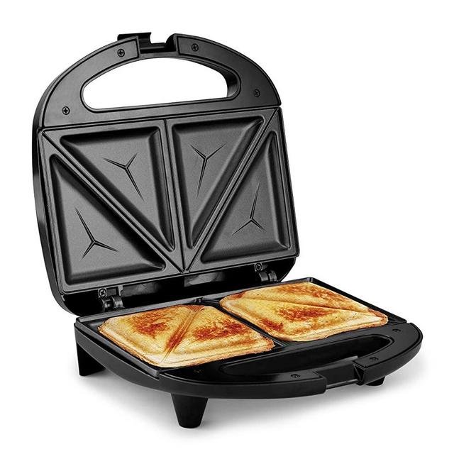 Elite Gourmet ESM2207 Sandwich Panini Maker Grilled Cheese Machine Tuna Melt Omelets Non-Stick Surface, 2 Slice, Black