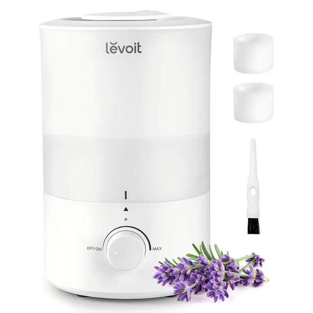 LEVOIT - Humidifiers for Bedroom - Quiet (3L Water Tank) - Cool Mist/Top Fill/Essential Oil Diffuser/25Watt - Home/Large Room - 360° Nozzle - Rapid Ultrasonic Humidification for Baby Nursery/Plant