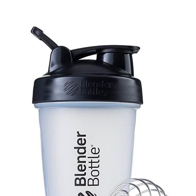 BlenderBottle Classic Loop Top Shaker Bottle, 20-Ounce, Clear/Black/Black