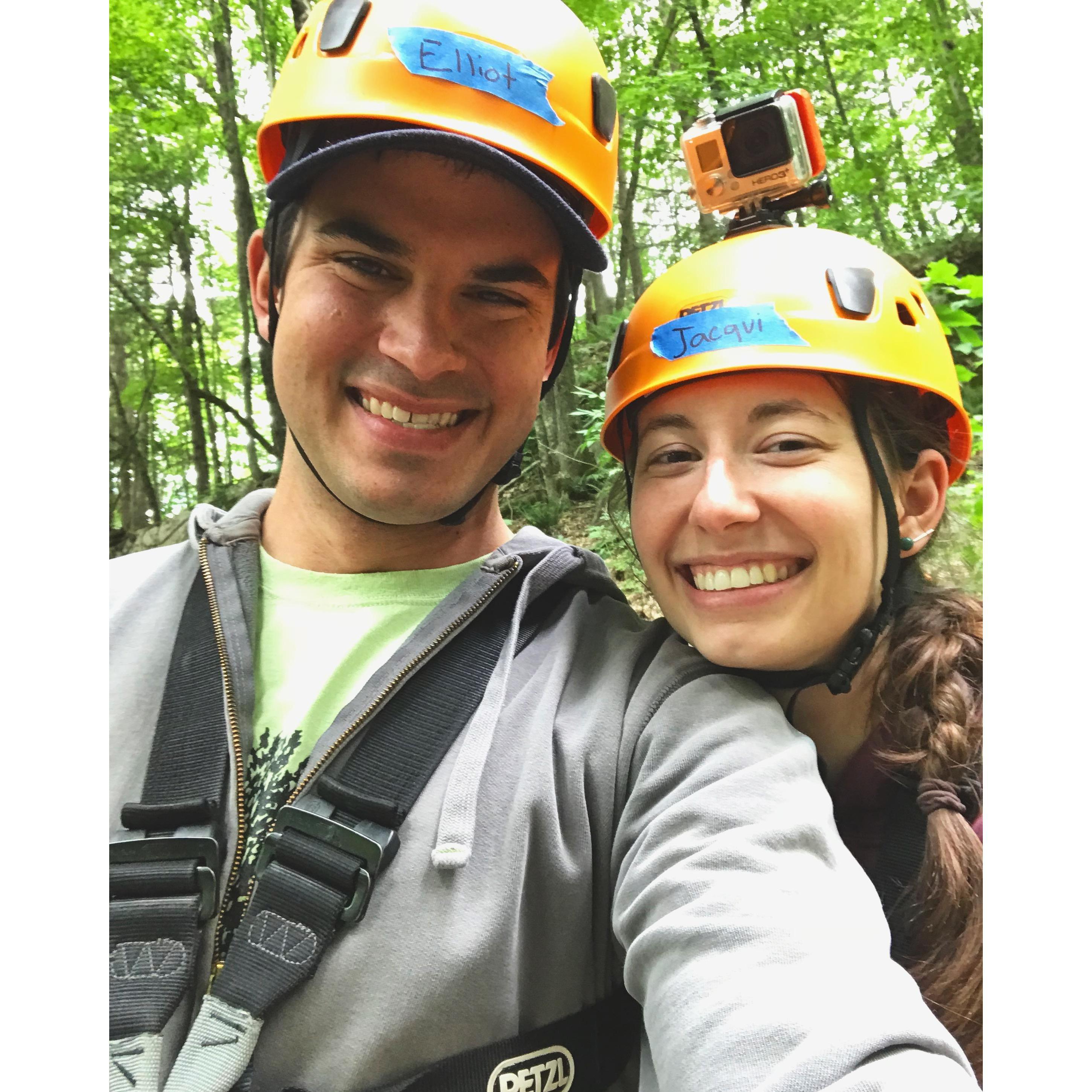 Our first time zip lining at Zoar Outdoor!