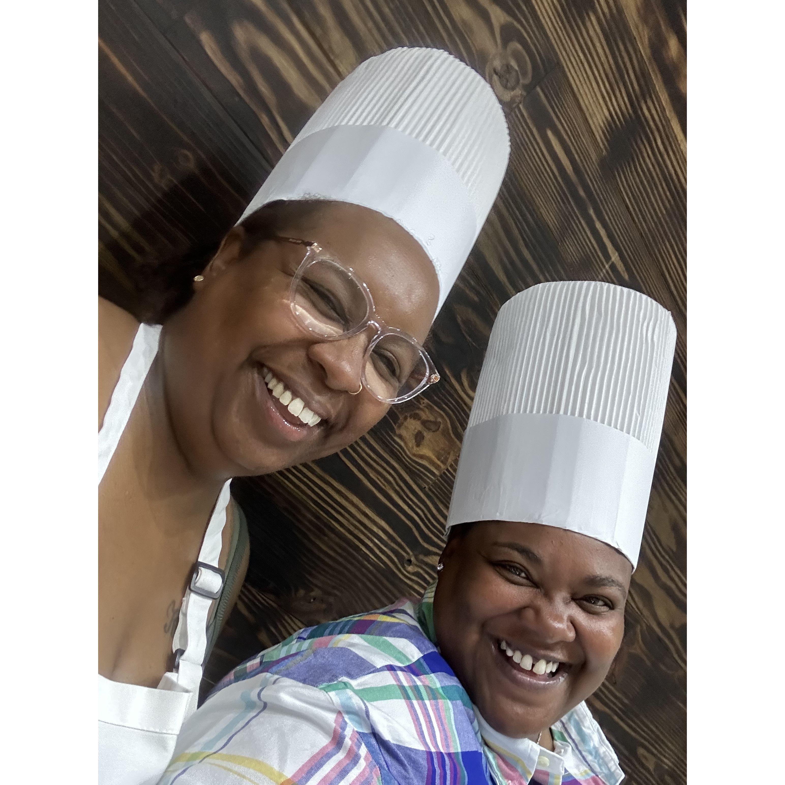 Our first cooking experience together! "Her dish was better, lol!"