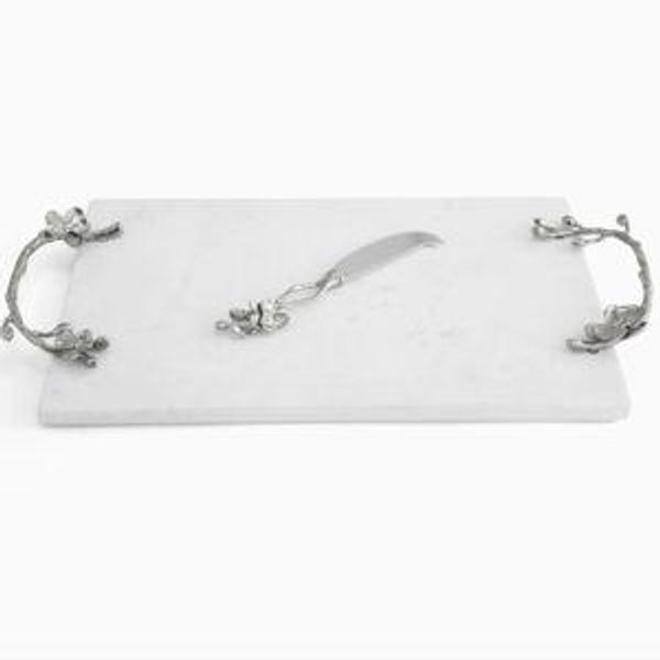 White Orchid Cheese Board with Knife