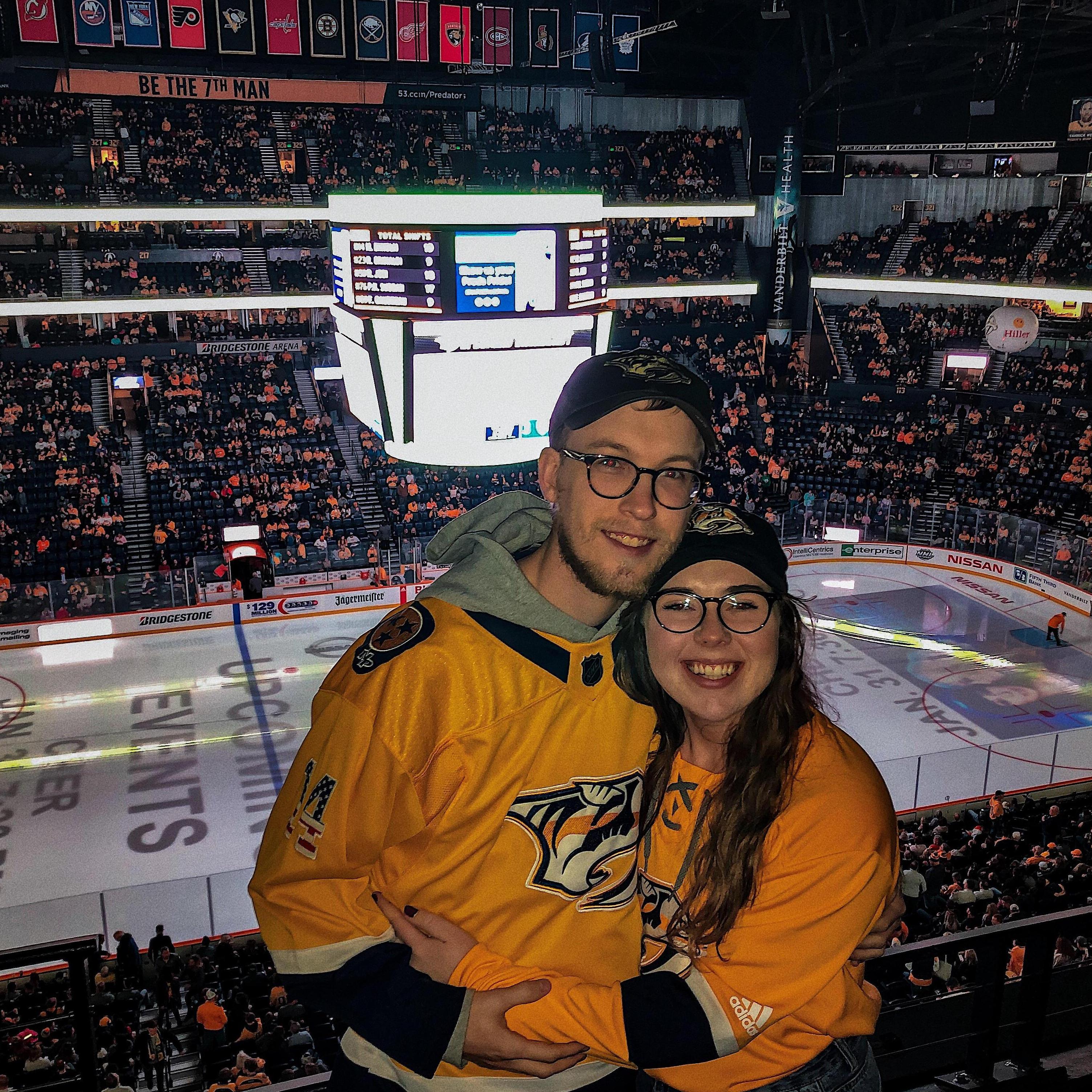 Our first Nashville Predator's game together. Preds vs. Panthers. January 19, 2019.