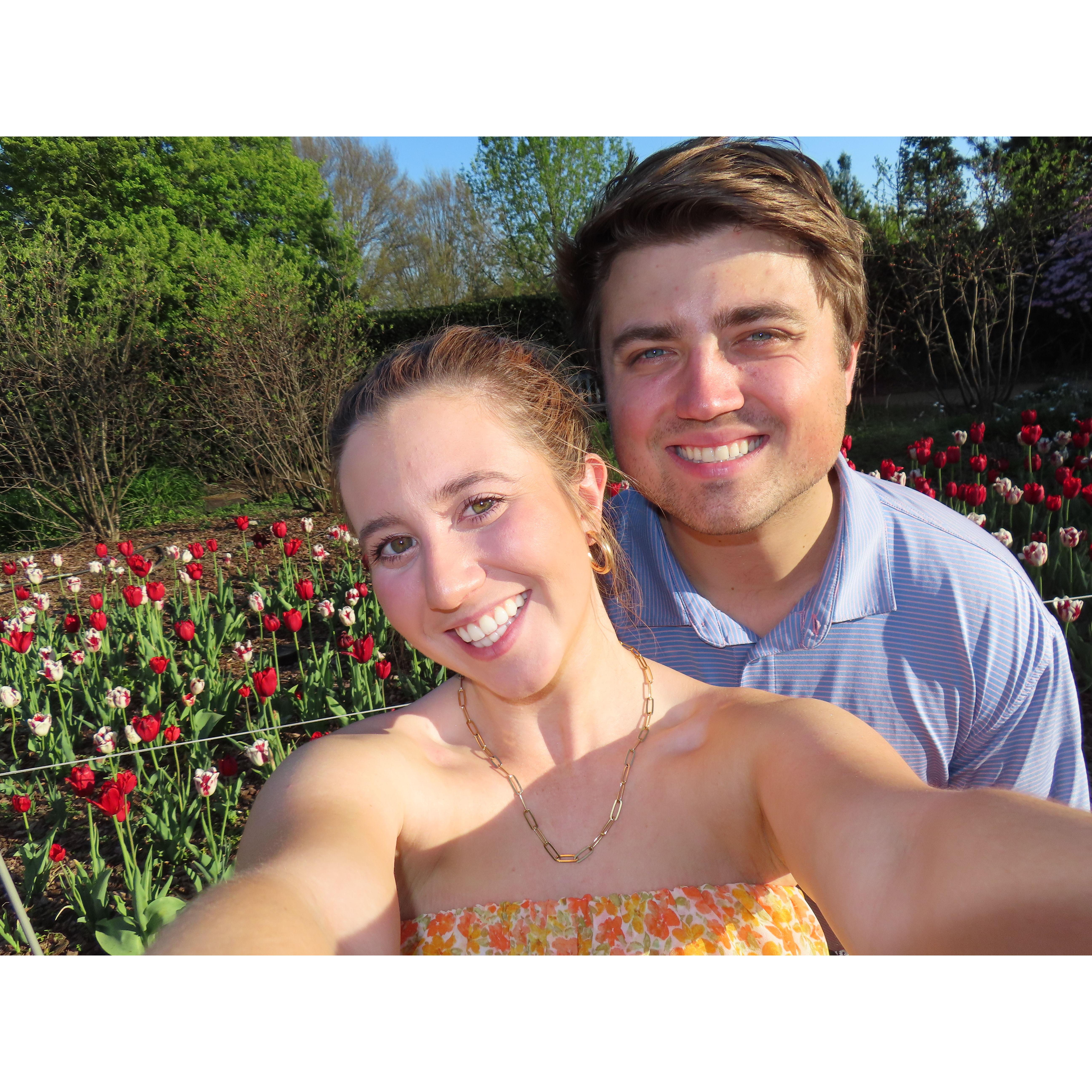 Sam visiting Hunter in Atlanta at the Botanical Gardens