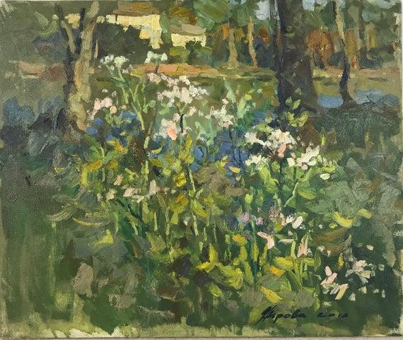 Original Oil Painting - Garden | Etsy